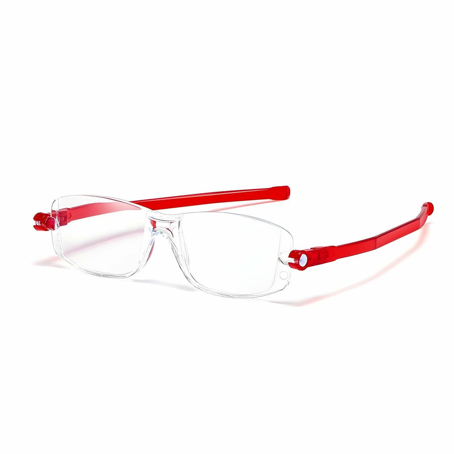 FOLDANDREADS Foldable Reading Glasses Blue Light Blocker for Women & Men Red