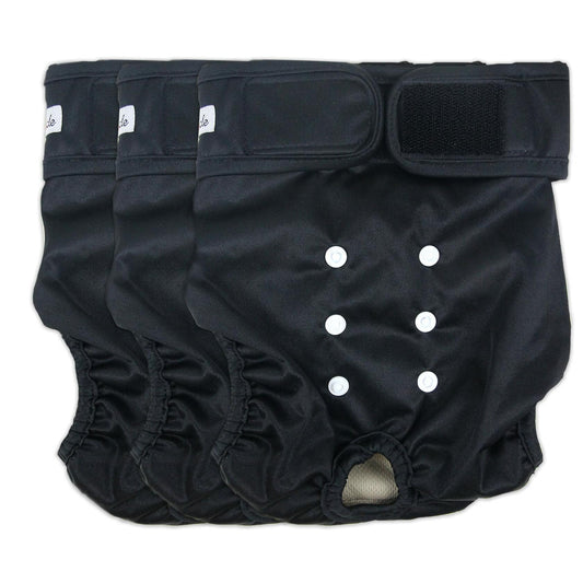 Grecle Washable Female Dog Diapers - Reusable, Adjustable, Absorbent, L
