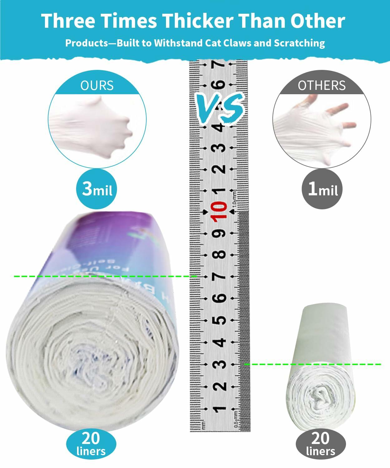 Self Cleaning Cat Litter Box Liners 80ct Drawstring 26x13 Large