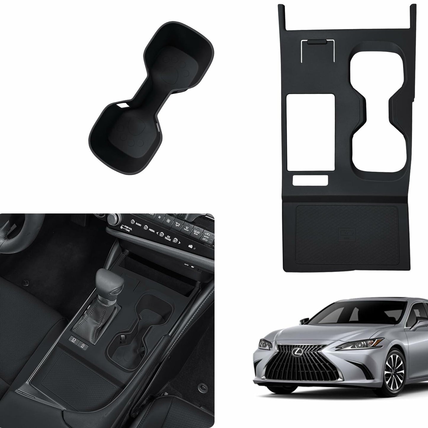 Dragon Art Silicone Pad for Lexus ES 2022-2024 | Anti-Slip Console Cup Holder