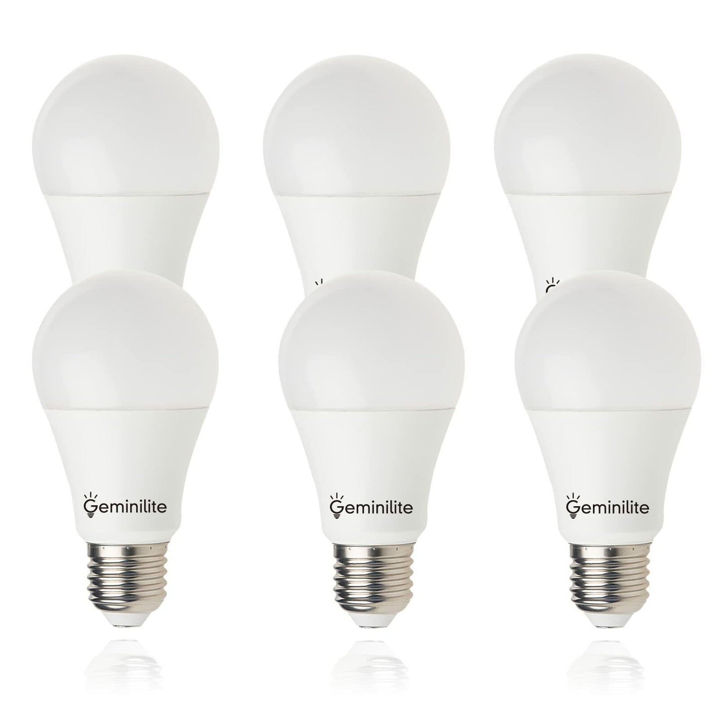Geminilite 6-Pack 13W LED Light Bulbs 100W Equivalent Daylight 5000K E26