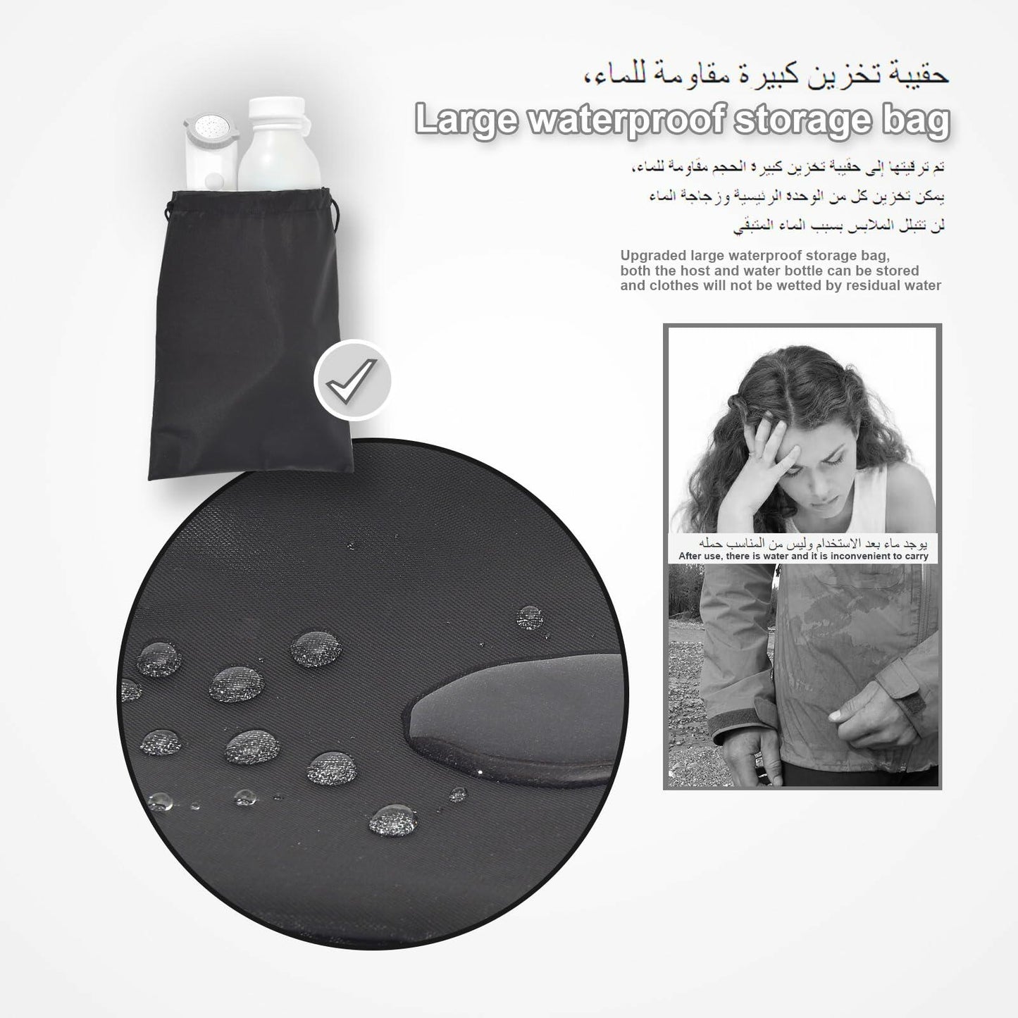 LUCKIER Portable Electric Bidet Handheld Spray 1.5m Hose Travel Use