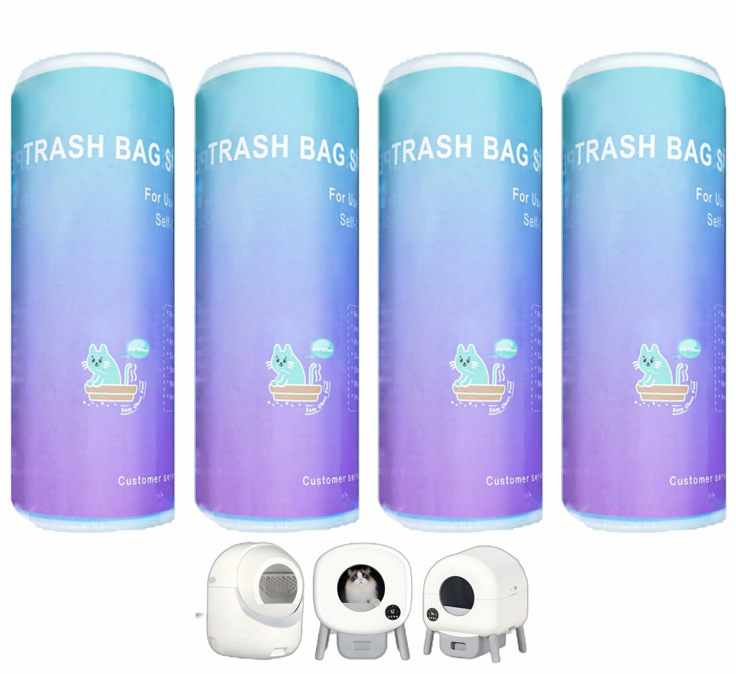 Self Cleaning Cat Litter Box Liners 80ct Drawstring 26x13 Large