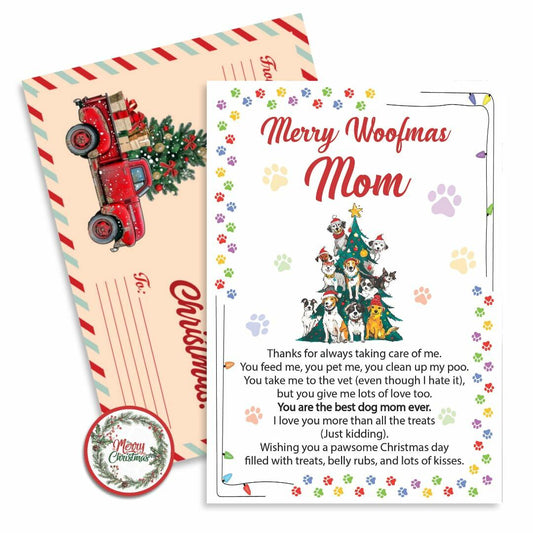 BlinkWishes Christmas Card for Dog Mom with Envelope & Seal | Xmas from Pets