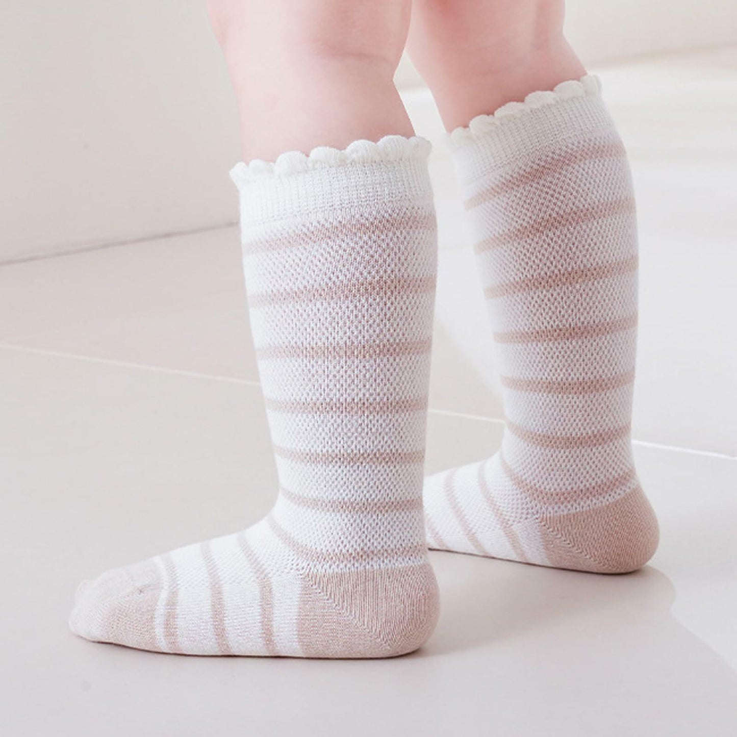 Apone Fatu Baby Knee High Socks Flower D for Infants Toddlers 6-12 Months