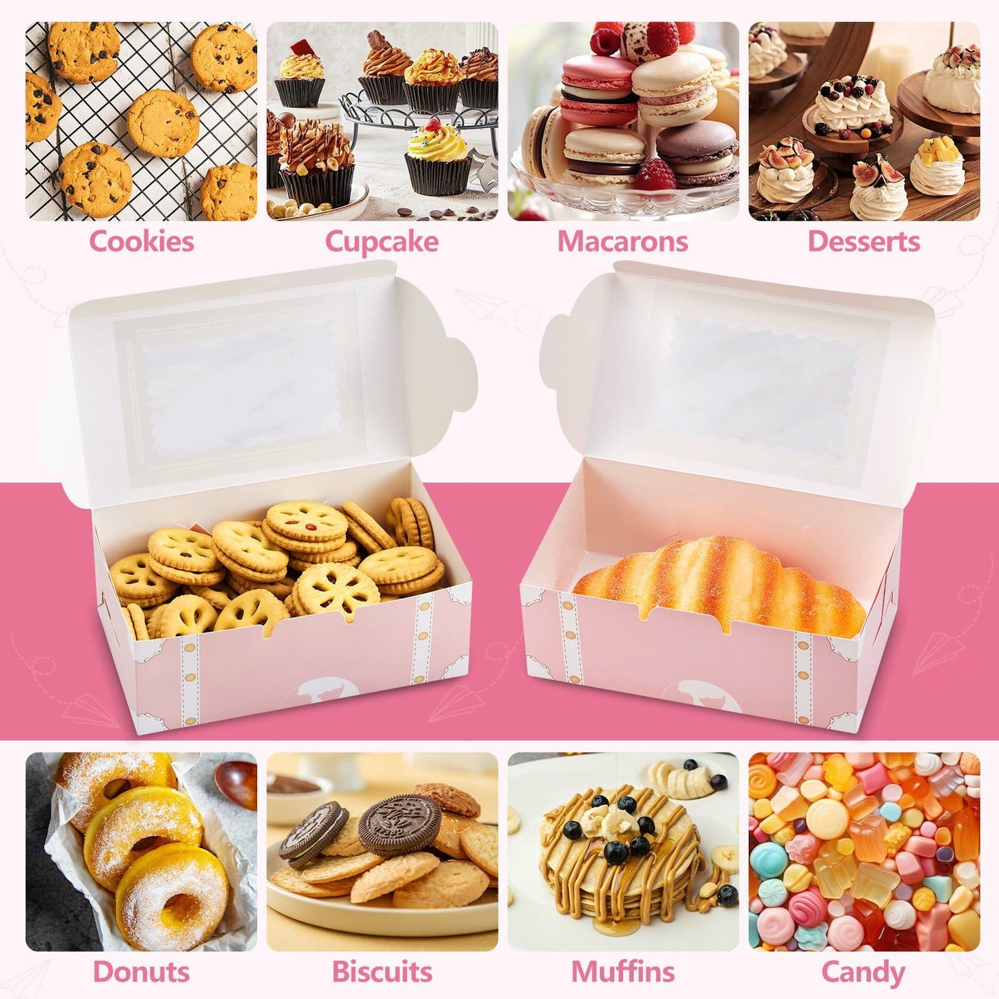 YODYZJ 20-Piece Mini Suitcase Party Favor Boxes Pink Small 6.55x3.85x2.45in