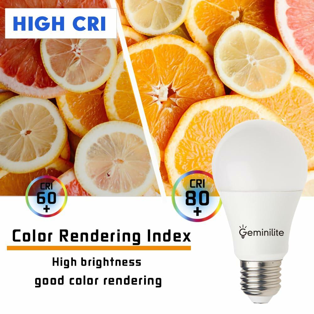 Geminilite 6-Pack 13W LED Light Bulbs 100W Equivalent Daylight 5000K E26