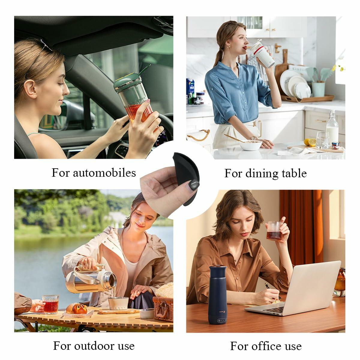 Yourkar 4 PCS Car Cup Holder Coasters 2.75in Silicone Non-Slip Yellow