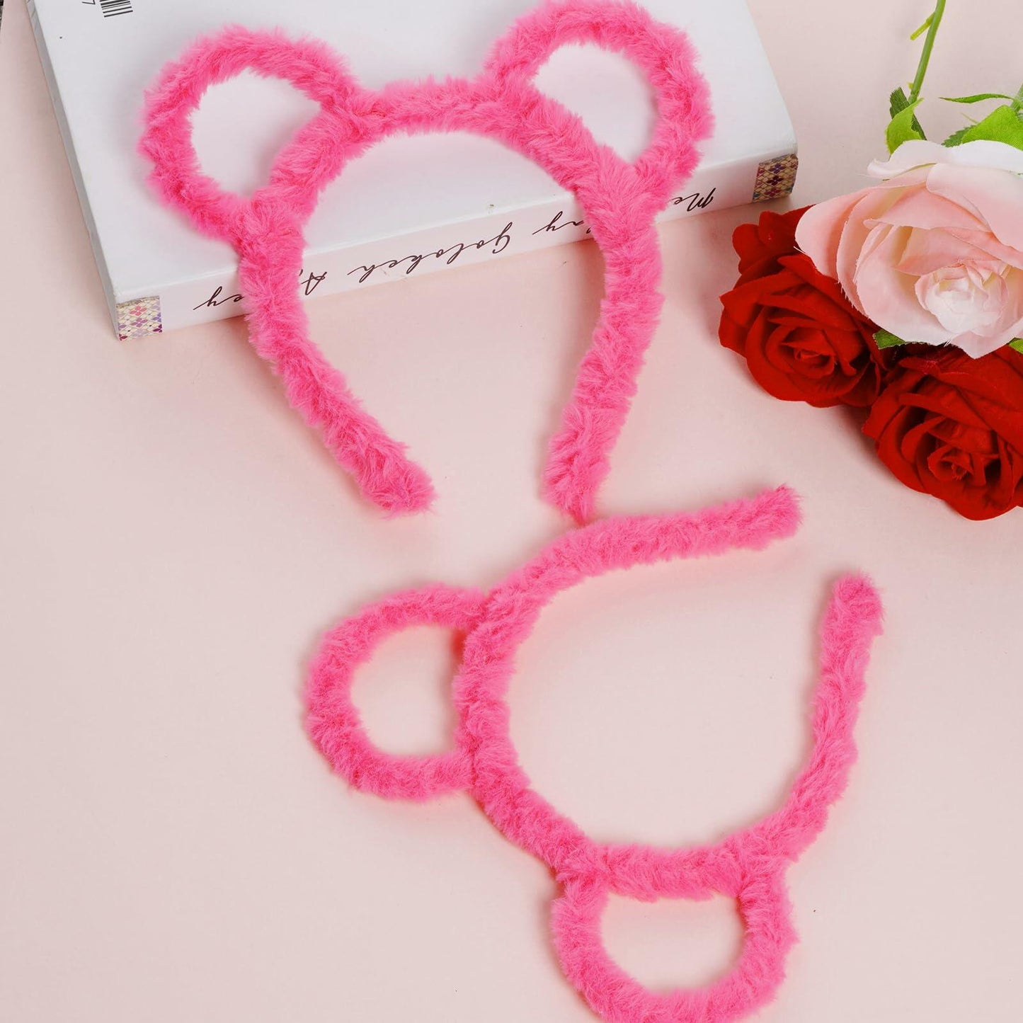 Yolyoo 3pcs Chipmunk Mouse Ears Headband Rose Red Standard Size