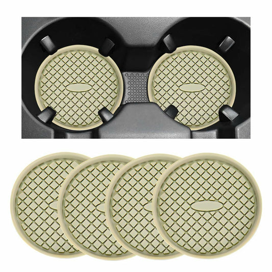Yourkar 4 PCS Car Cup Holder Coasters 2.75in Silicone Non-Slip Yellow