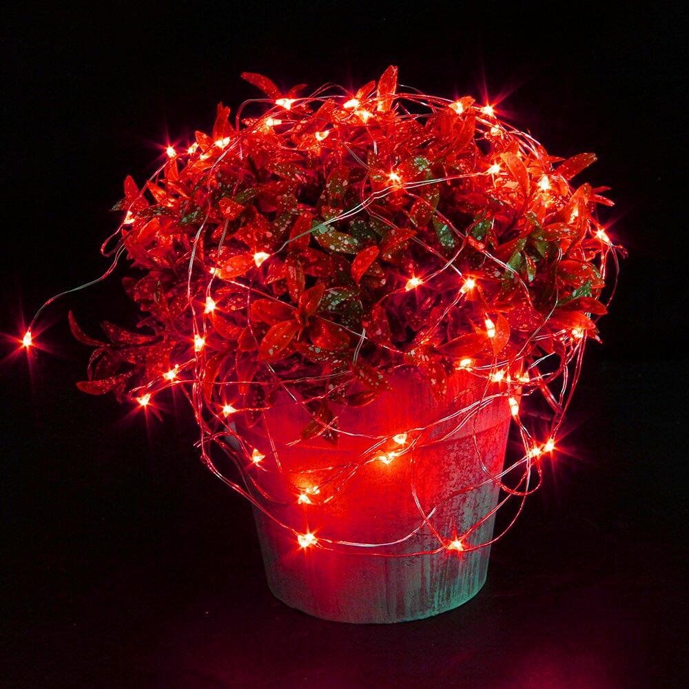CYLAPEX 6 Pack Red Fairy String Lights Battery LED 3.3ft 20 LEDs