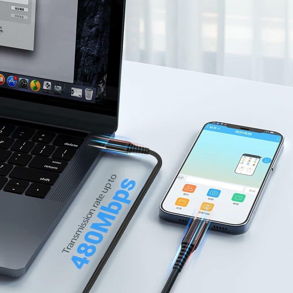 tekSonic 5 Pack USB-C Cable 3.1A Fast Charging PD Type-C to C 3–10ft