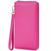 Chelmon Women's Vegan Leather Clutch Wallet with Zip, Hand Strap, Large Capacity