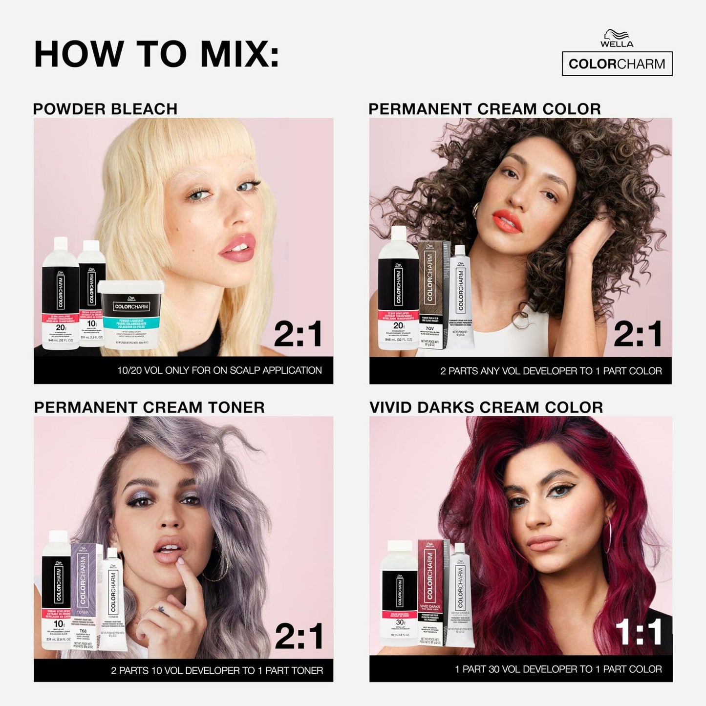 COLORCHARM Cream Hair Color Developer 10 Volume 7.8oz Gray Blending