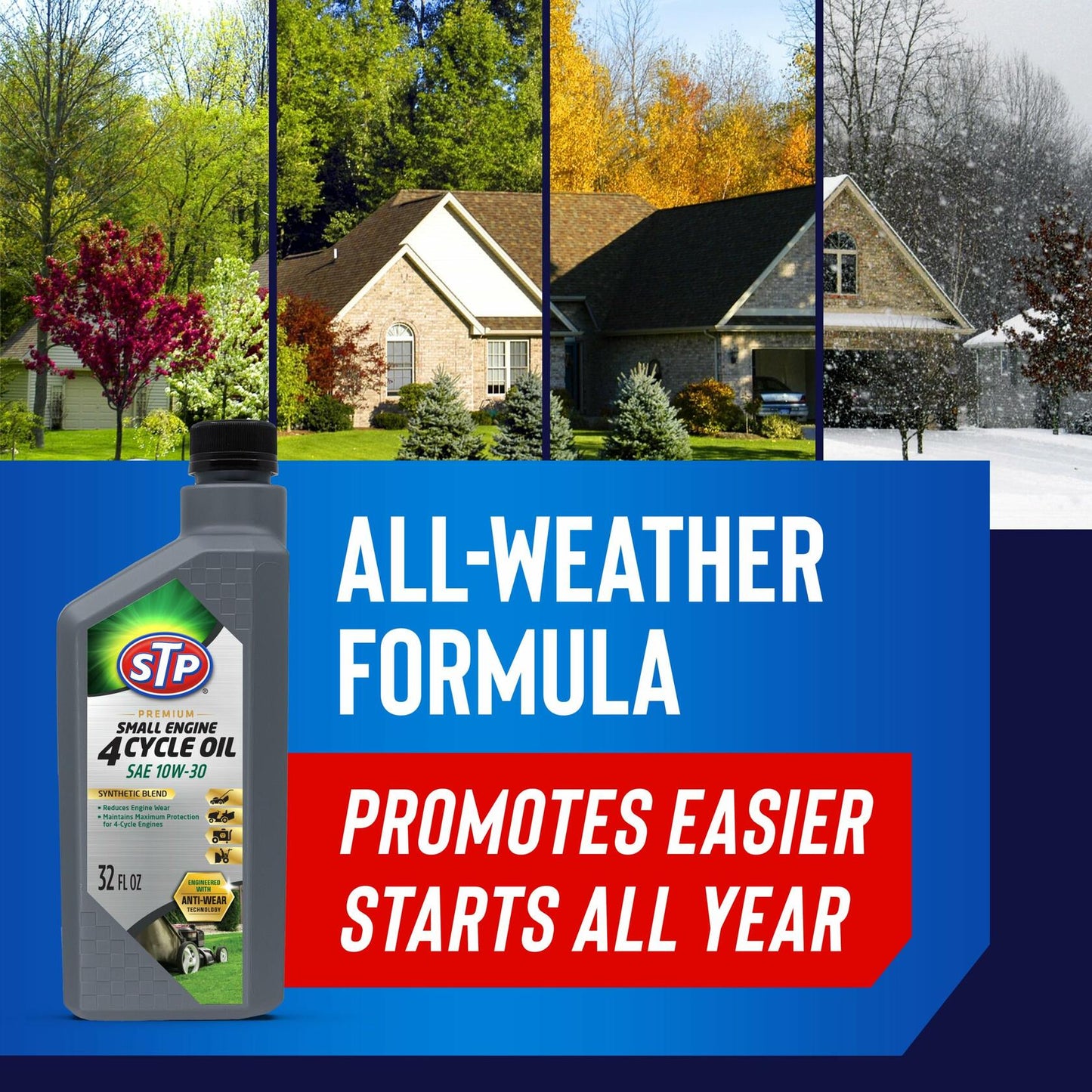 STP 4 Cycle Small Engine Oil SAE 10W-30 32oz Lawnmower Tractor Push Mower