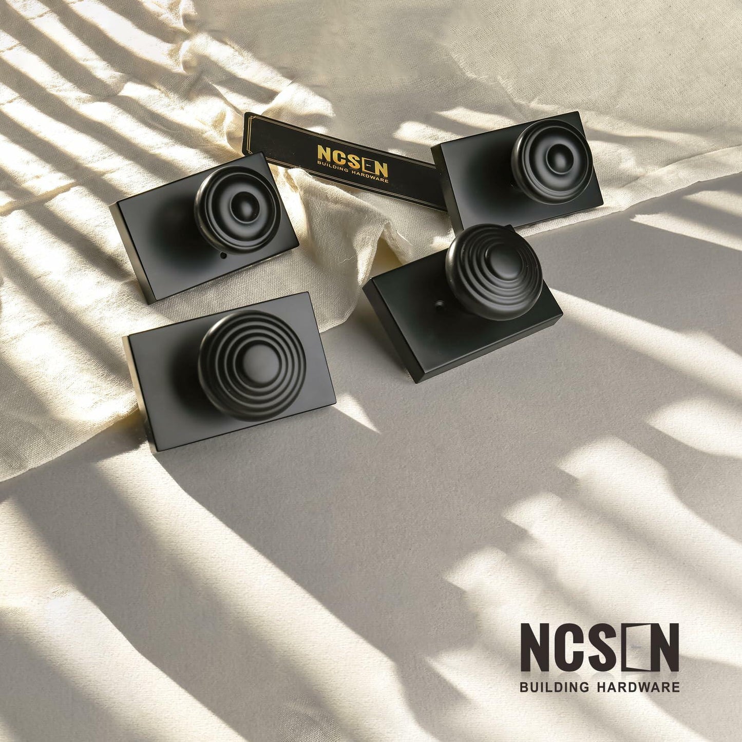 NCSEN Matt Black Interior Door Knob Privacy Lock for Bath & Bedroom