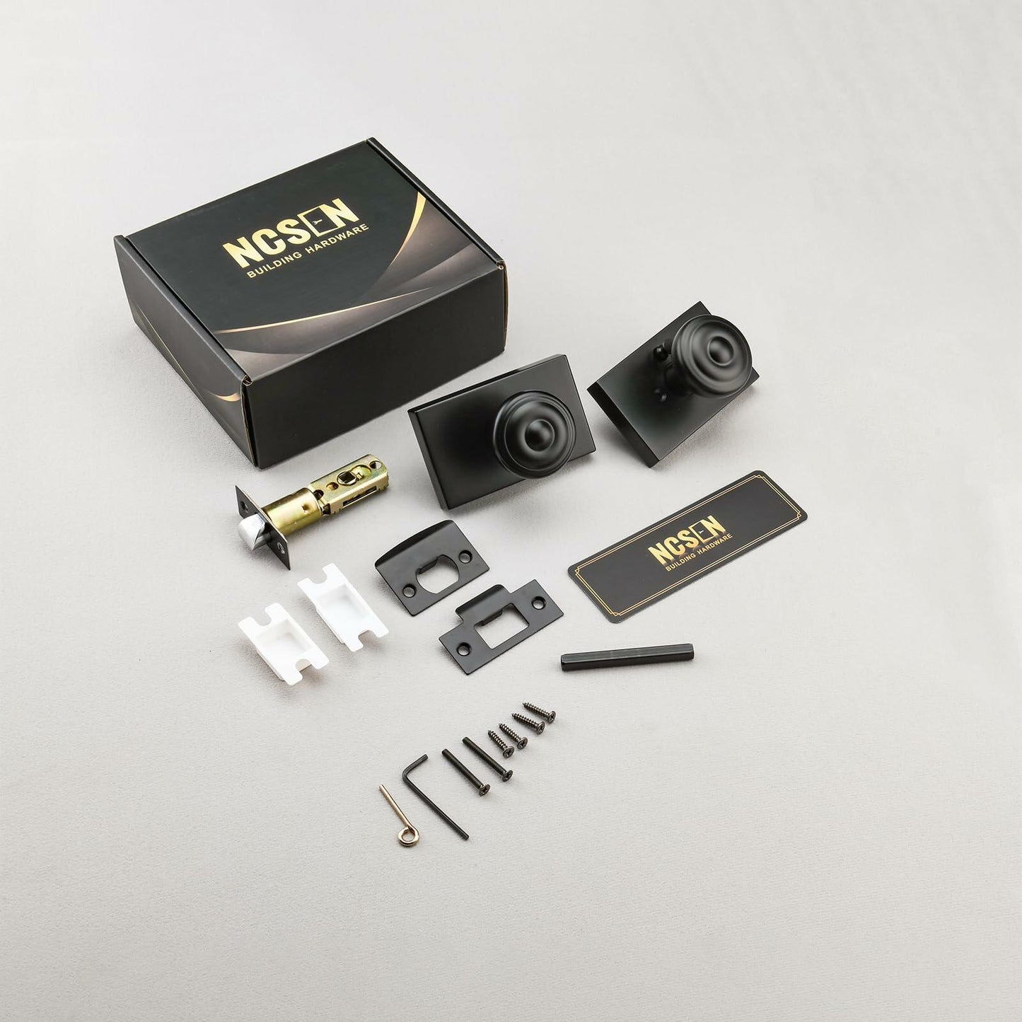 NCSEN Matt Black Interior Door Knob Privacy Lock for Bath & Bedroom