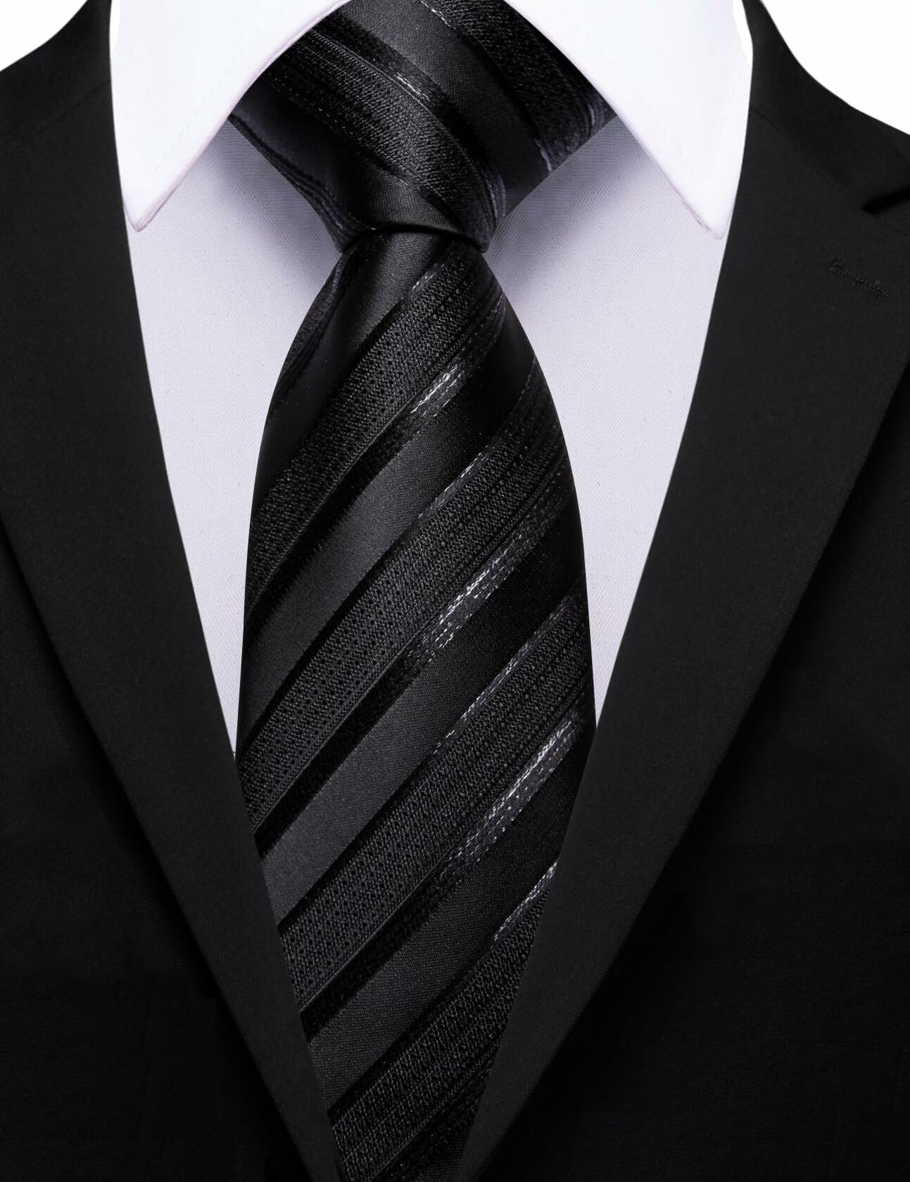 Barry.Wang Silk Men Striped Necktie Tie Clip Blush Pink Size One Size