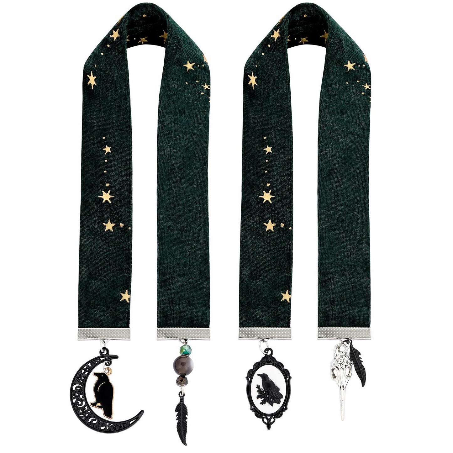 Berirexrion Fantasy Dragon Sword Bookmarks 2 PCs Black Metal Velvet Ribbon