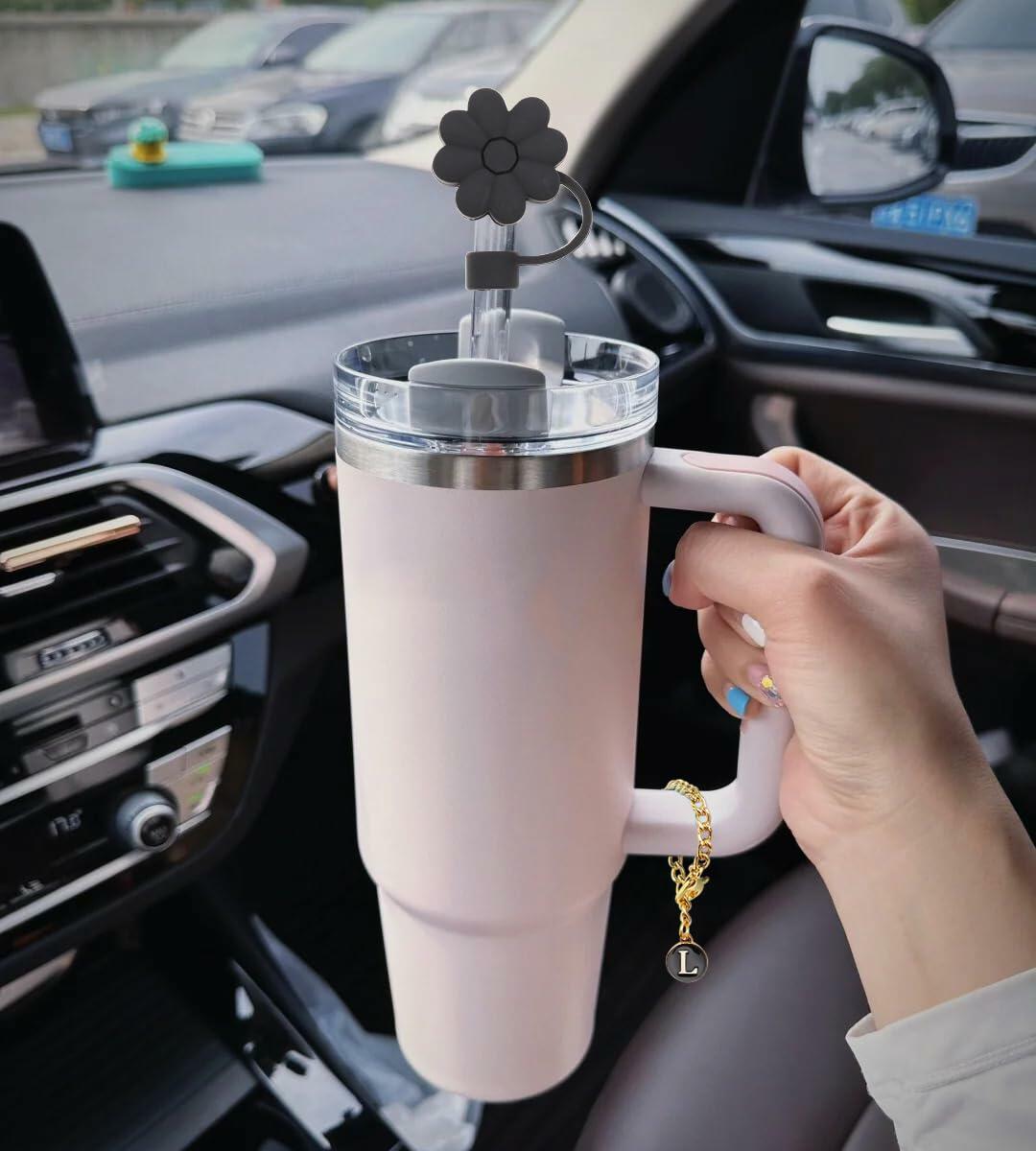 Wabogove Stanley 1pc Silicone Straw Topper & Letter L Charm 30&40oz Tumbler