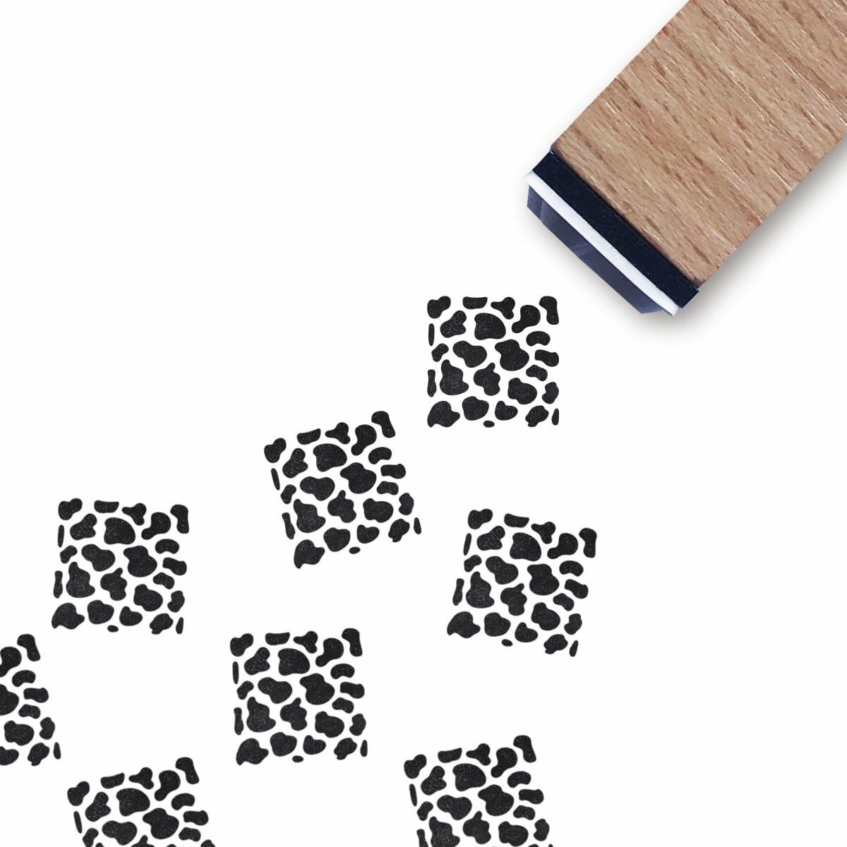 GUVSPTI Cow Print Rubber Stamp 3/5 Inch Mini Scrapbooking Card Making