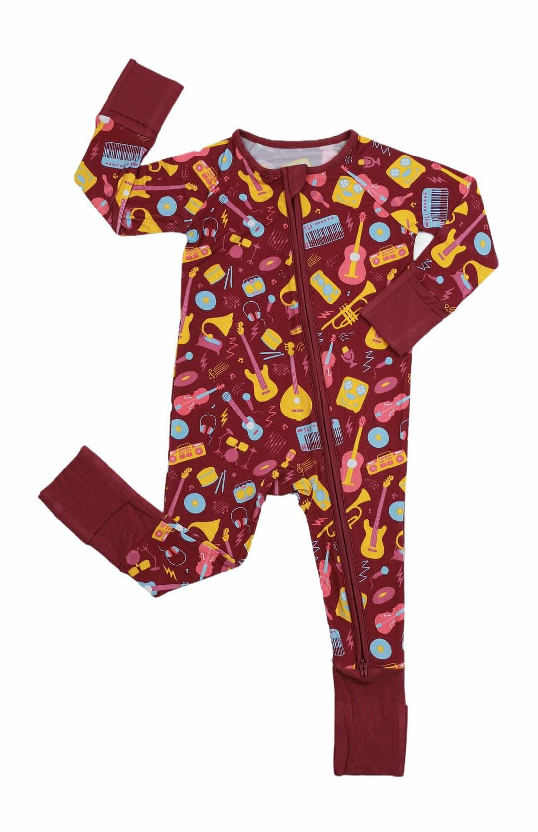 SUZEL Bamboo Viscose Baby Pajamas Romper Guitar Color Size 18-24M