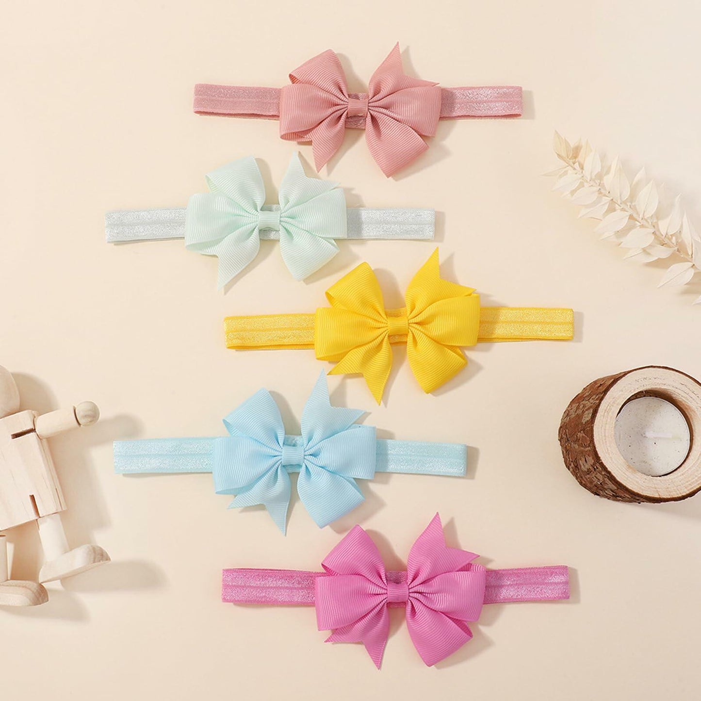 WillingTee Baby Girls 3in Hair Bows Grosgrain Ribbon Headbands 40 Colors