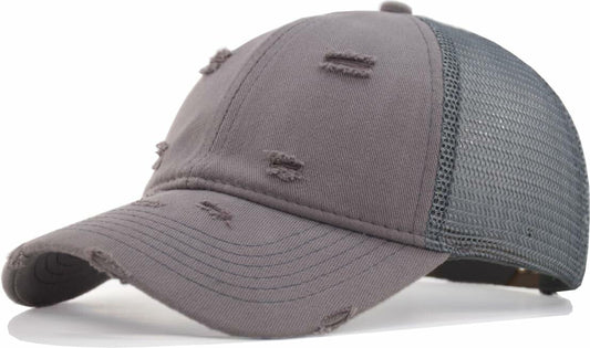 AOSMI Vintage Washed Trucker Baseball Hat Adjustable Charcoal Size One Size