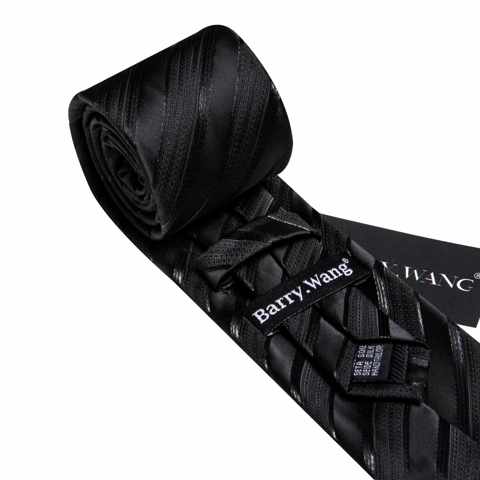 Barry.Wang Silk Men Striped Necktie Tie Clip Blush Pink Size One Size