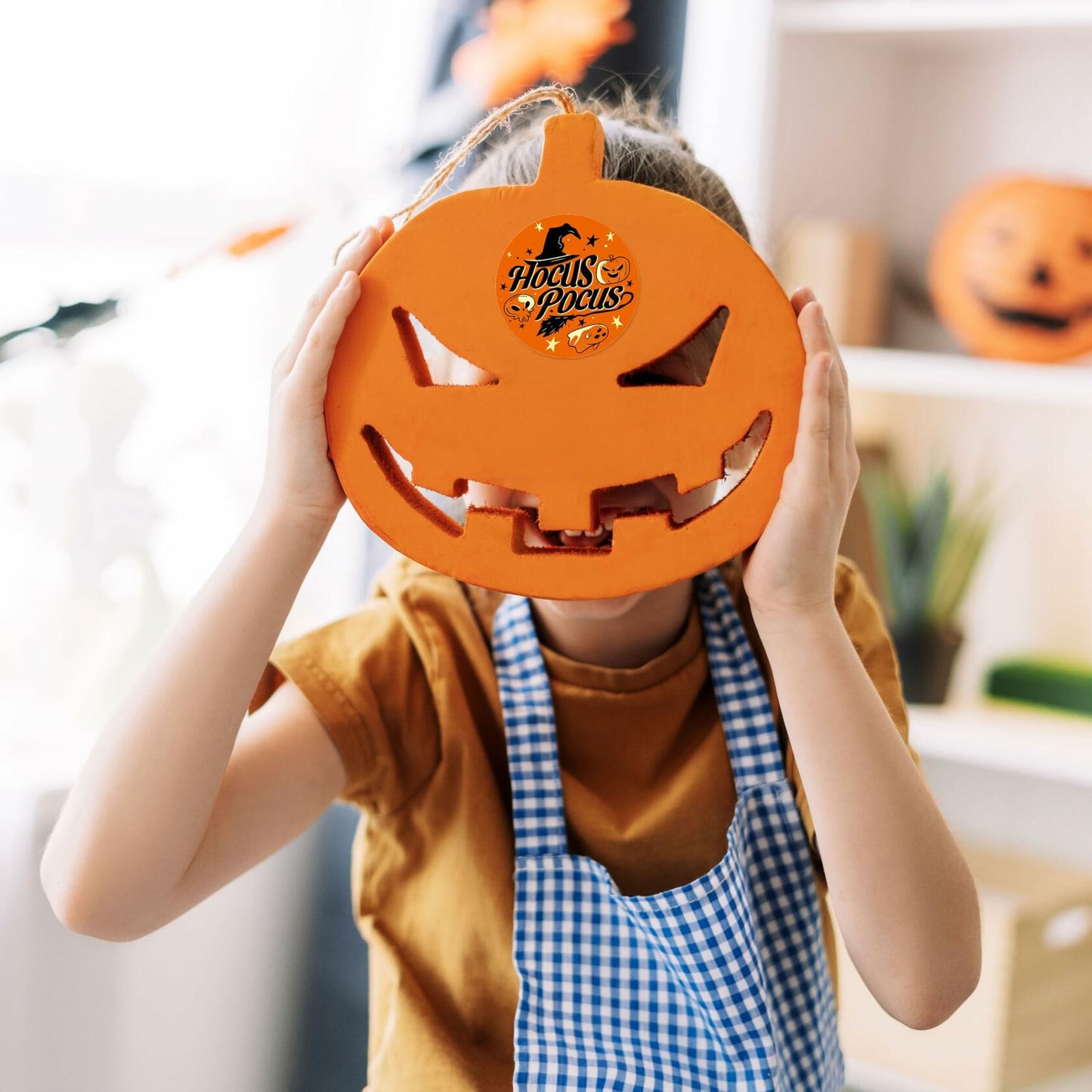 ZAWE Halloween Sticker Roll 500pcs 1.5" Ghosts Pumpkins Witch Colored