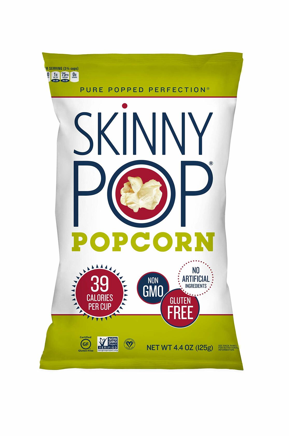 SkinnyPop Original Popcorn 4.4oz Healthy Gluten-Free Snack Bag
