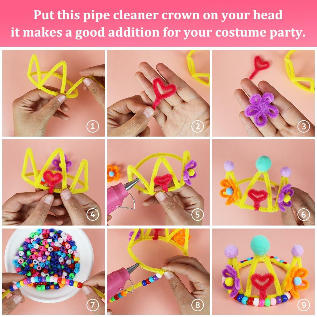 Green Glitter Pipe Cleaners Craft Supplies Arts & Crafts DIY 12in