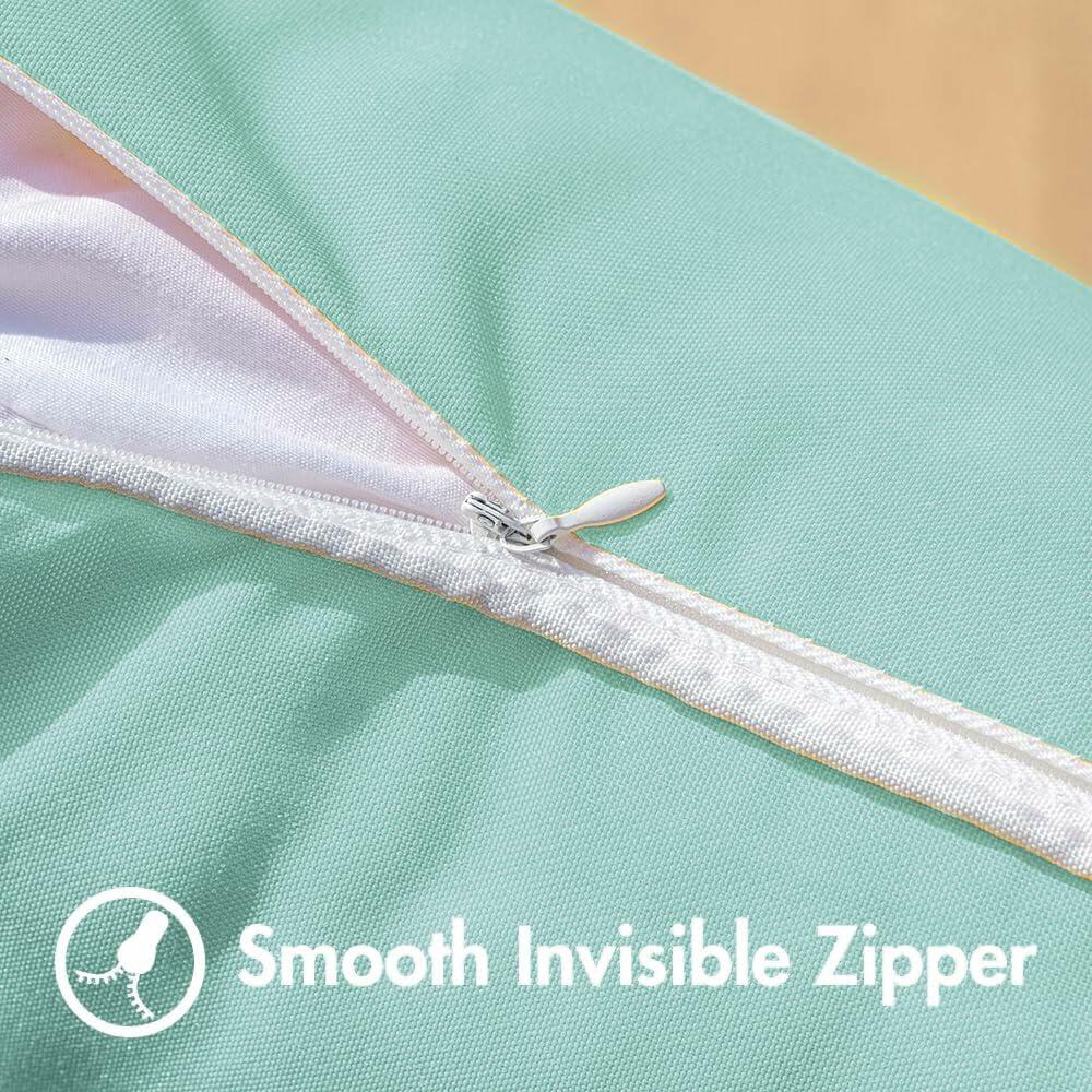 All Smiles Outdoor Waterproof Throw Pillow Covers 20x20 Set of 2 Teal