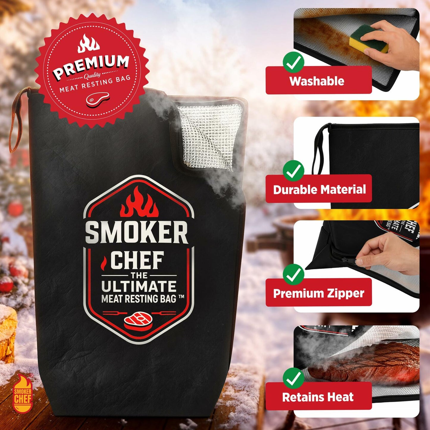 Smoker Chef Meat Resting Bag BBQ Blanket 21" Light Brown 24 Butcher Sheets