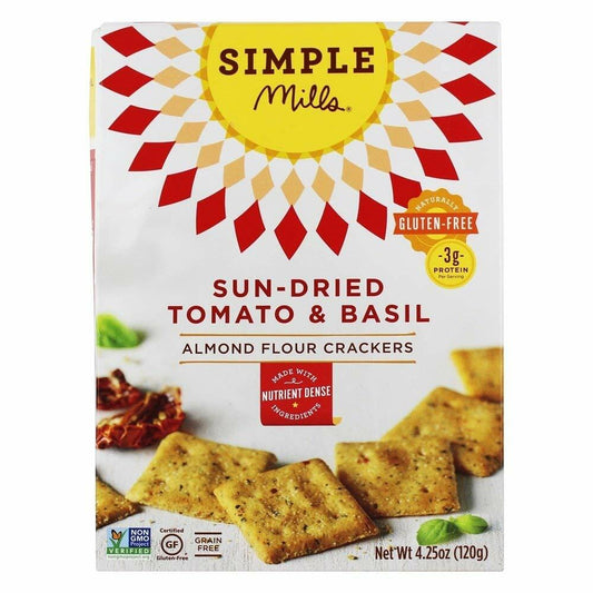 Simple Mills Almond Flour Crackers, Sundried Tomato & Basil, 4.25 oz, 3 count