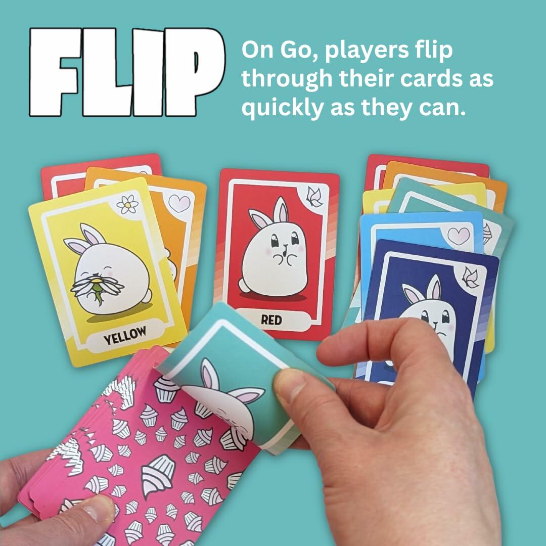Rainbow Bunny Bop Card Game Family Kids Adults 2-4 Players Fast-Paced
