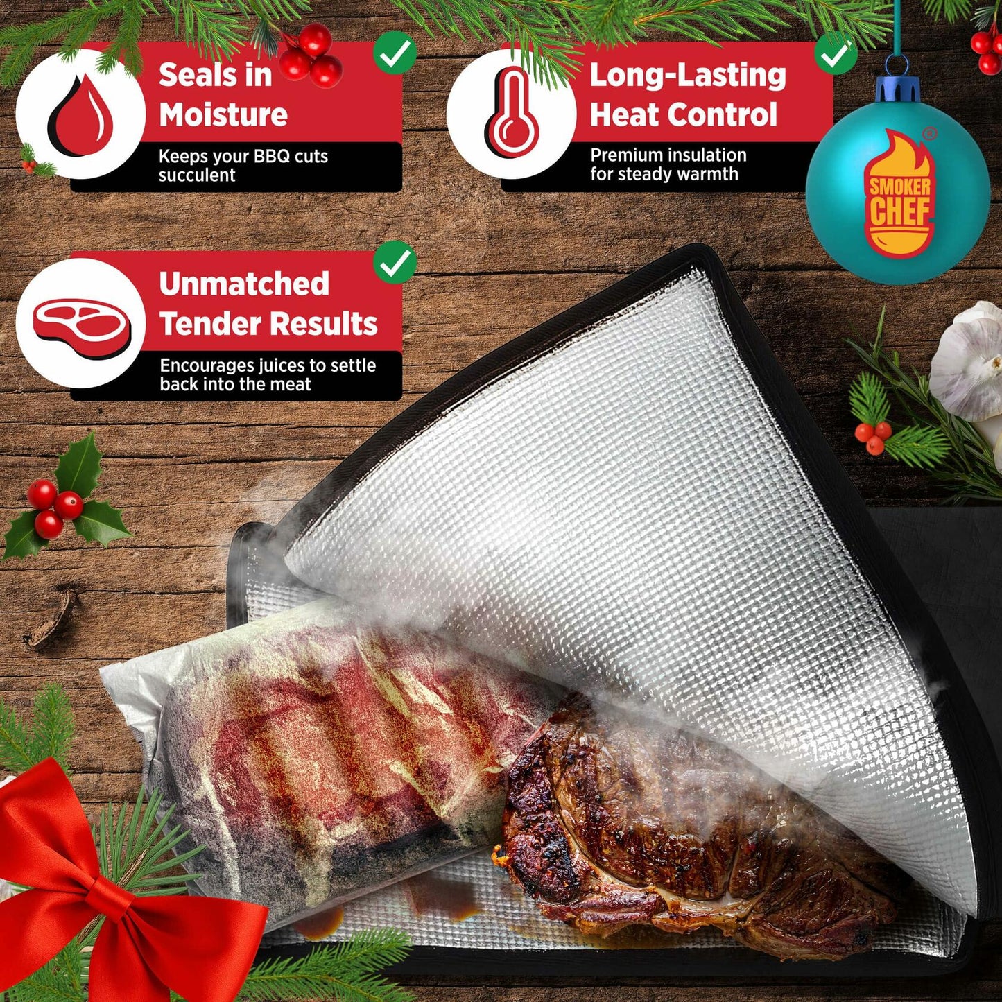 Smoker Chef Meat Resting Bag BBQ Blanket 21" Light Brown 24 Butcher Sheets