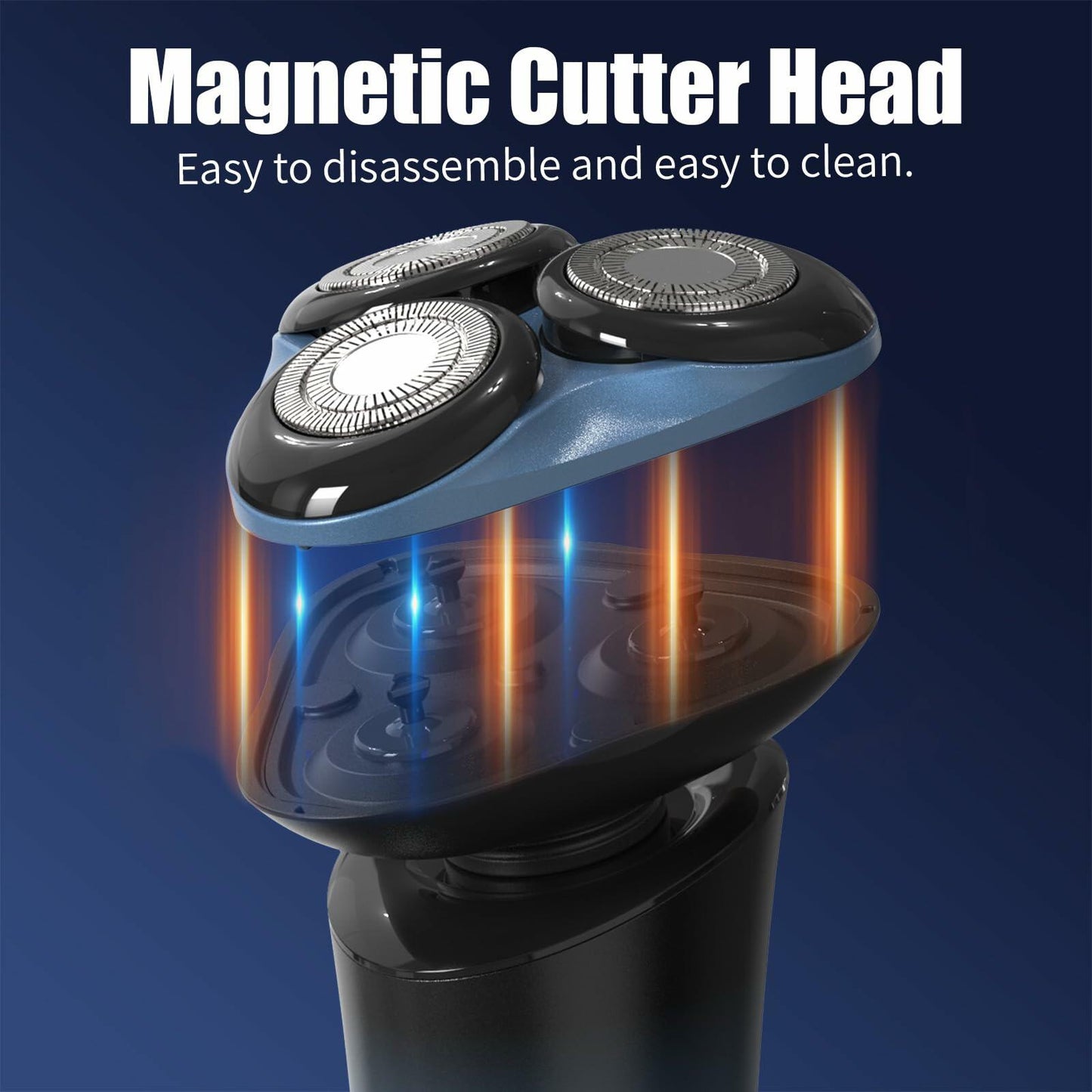 Sejoy Electric Shaver Men Rechargeable Magnetic Head IPX6 Blue