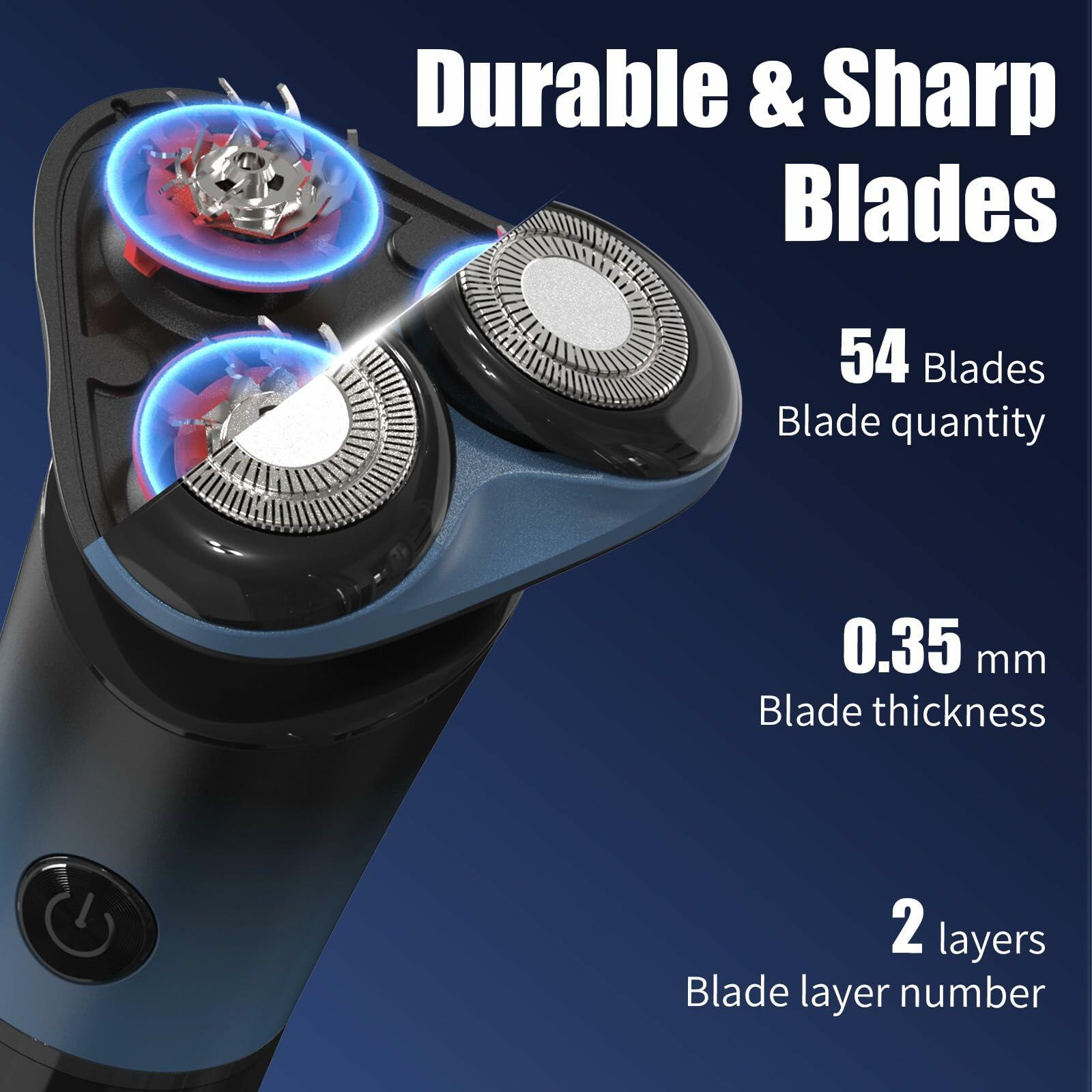 Sejoy Electric Shaver Men Rechargeable Magnetic Head IPX6 Blue