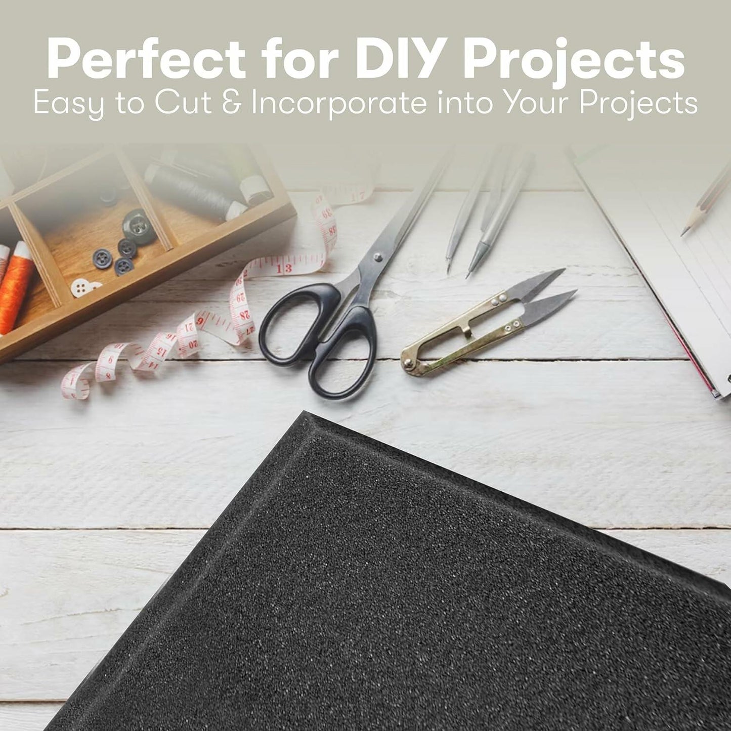 FoamTouch 3" Thick 22x22 Charcoal High Density Foam Cushion Sheet