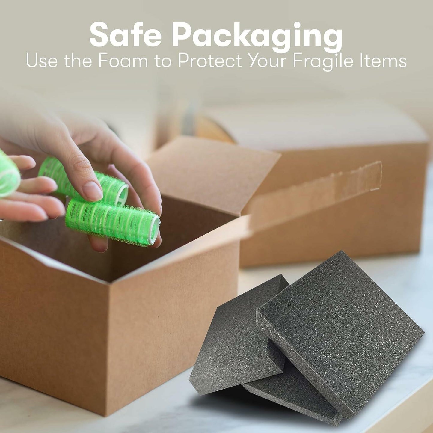 FoamTouch 3" Thick 22x22 Charcoal High Density Foam Cushion Sheet