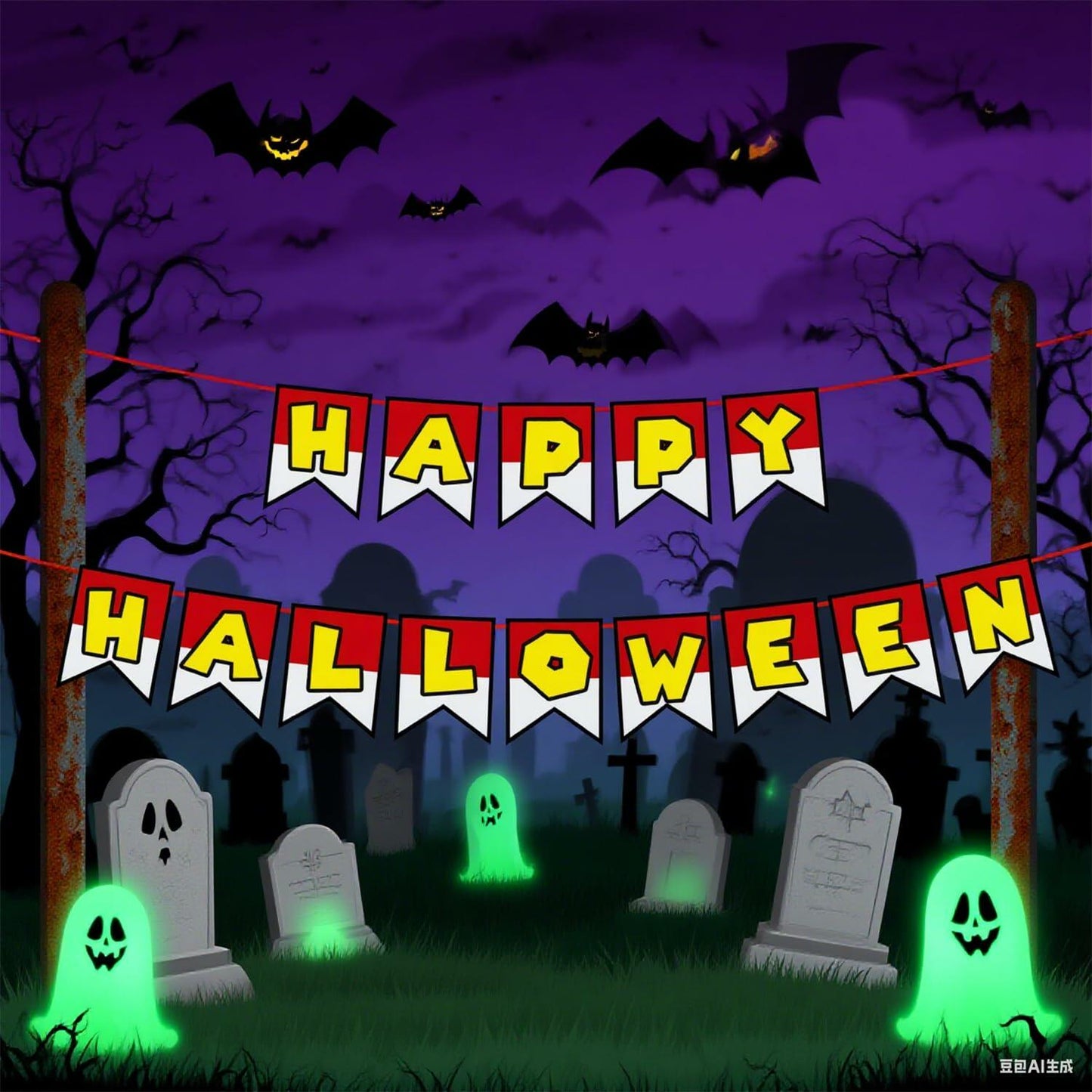 Halloween Trunk or Treat Happy Halloween Banner Garage Door Decor