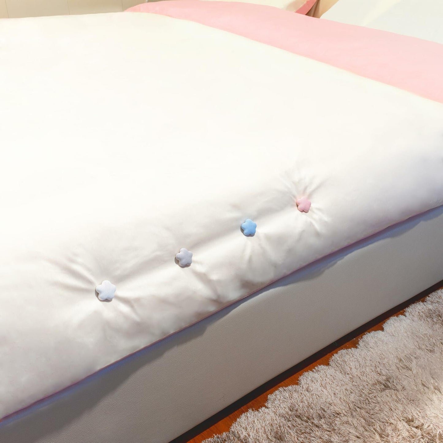 6pcs Star Shaped Duvet Pins Clips Comforter Holder Double-Sided Blue