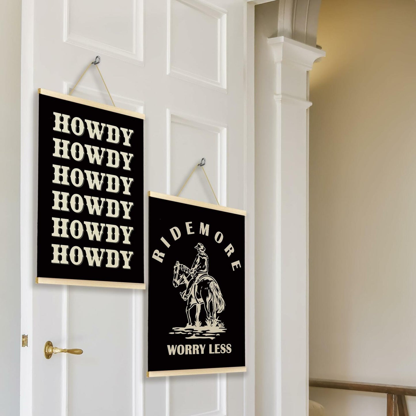 TAEDIN Western Wall Art Poster Hanger Frame Set of 2 Black 12x16