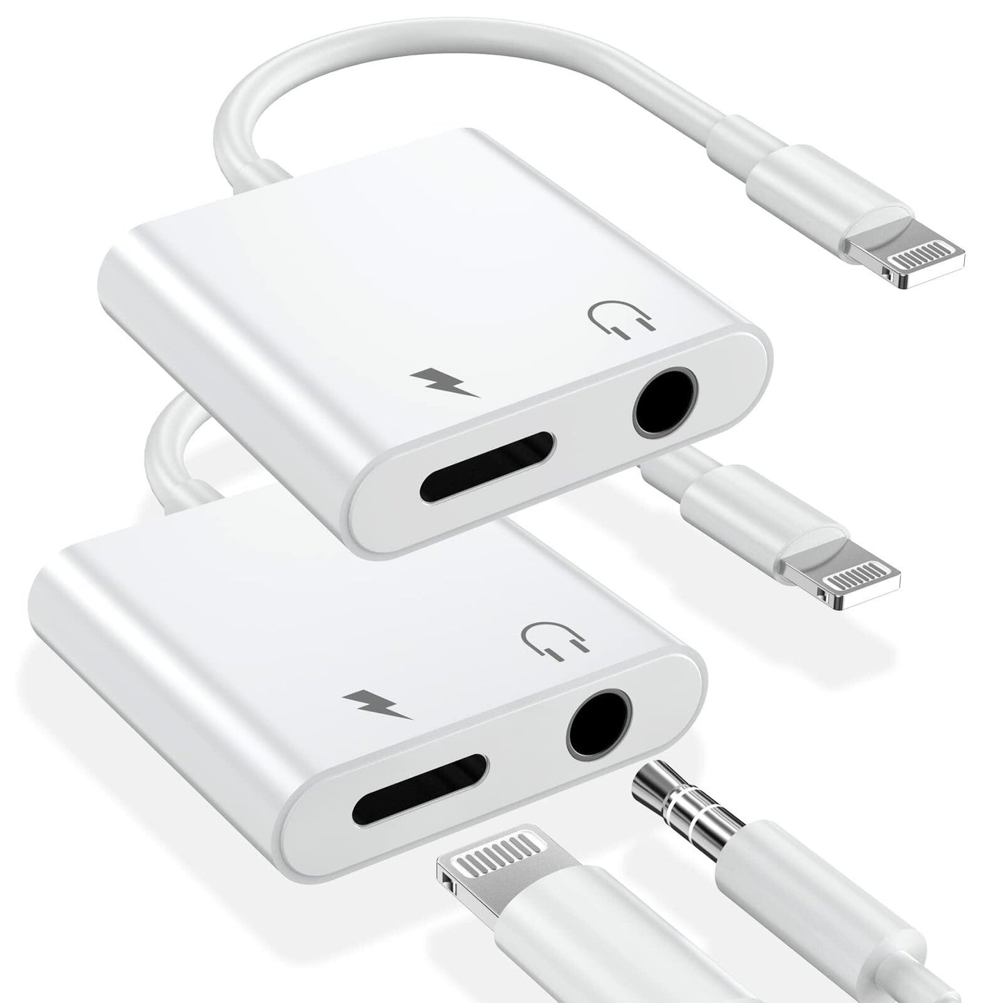 esbeecables Lightning to 3.5mm Audio & Charger Adapter 3-Port Lightweight
