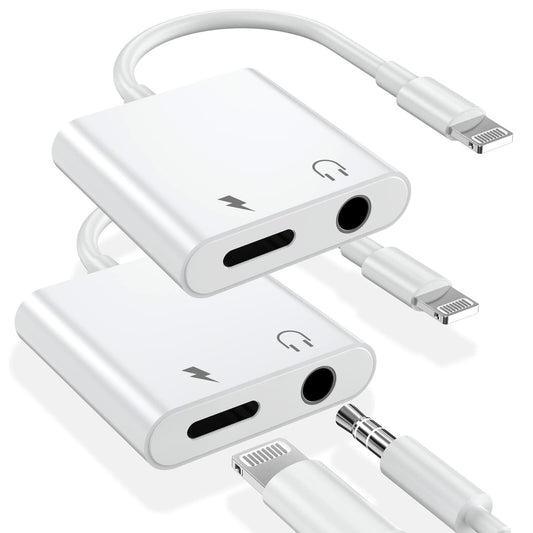 esbeecables Lightning to 3.5mm Audio & Charger Adapter 3-Port Lightweight