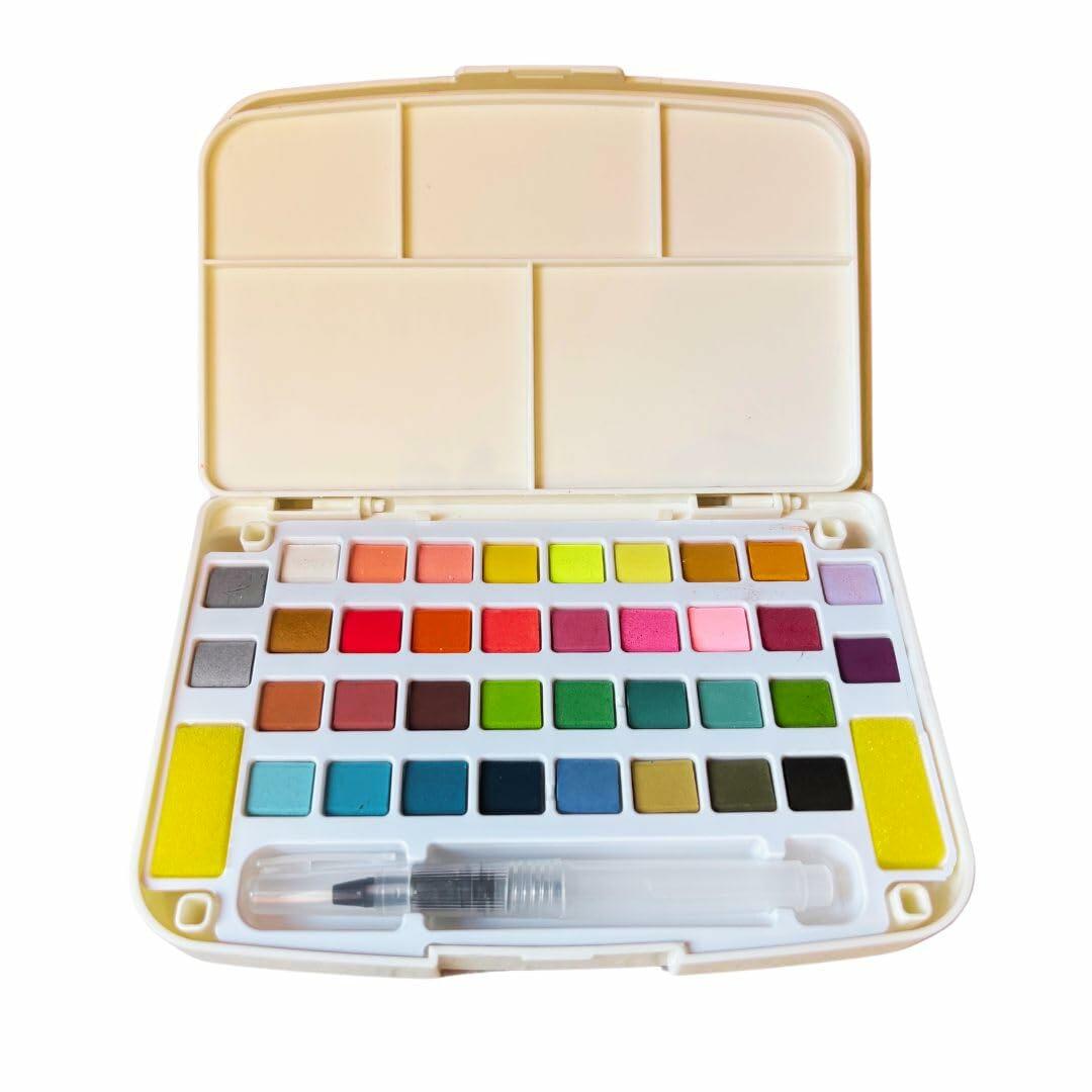 Watercolor Paint Set 36 Colors Non-Toxic Portable Kit for Adults & Kids