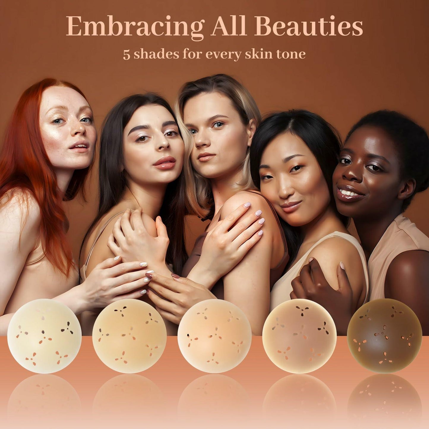 Hotoo Reusable Silicone Nipple Covers Pasties for Strapless Dresses Crème