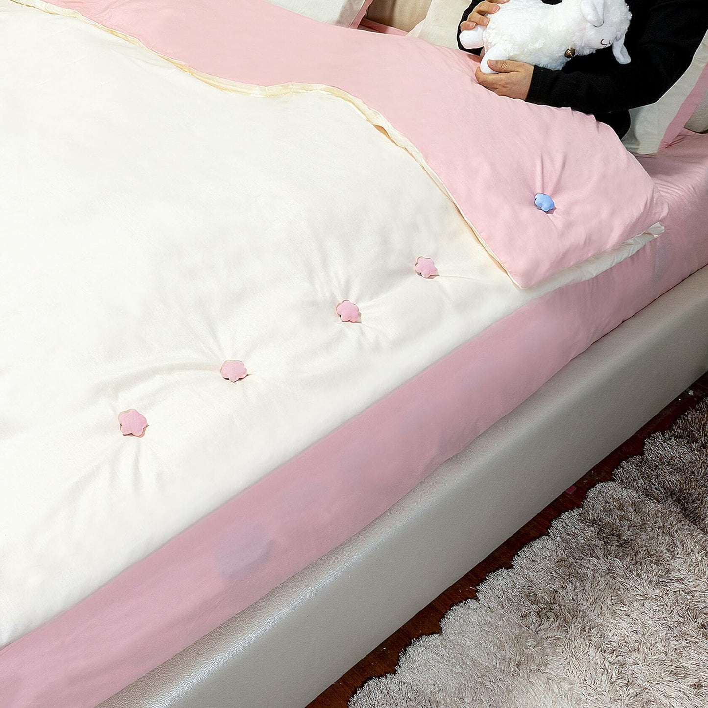 6pcs Star Shaped Duvet Pins Clips Comforter Holder Double-Sided Blue