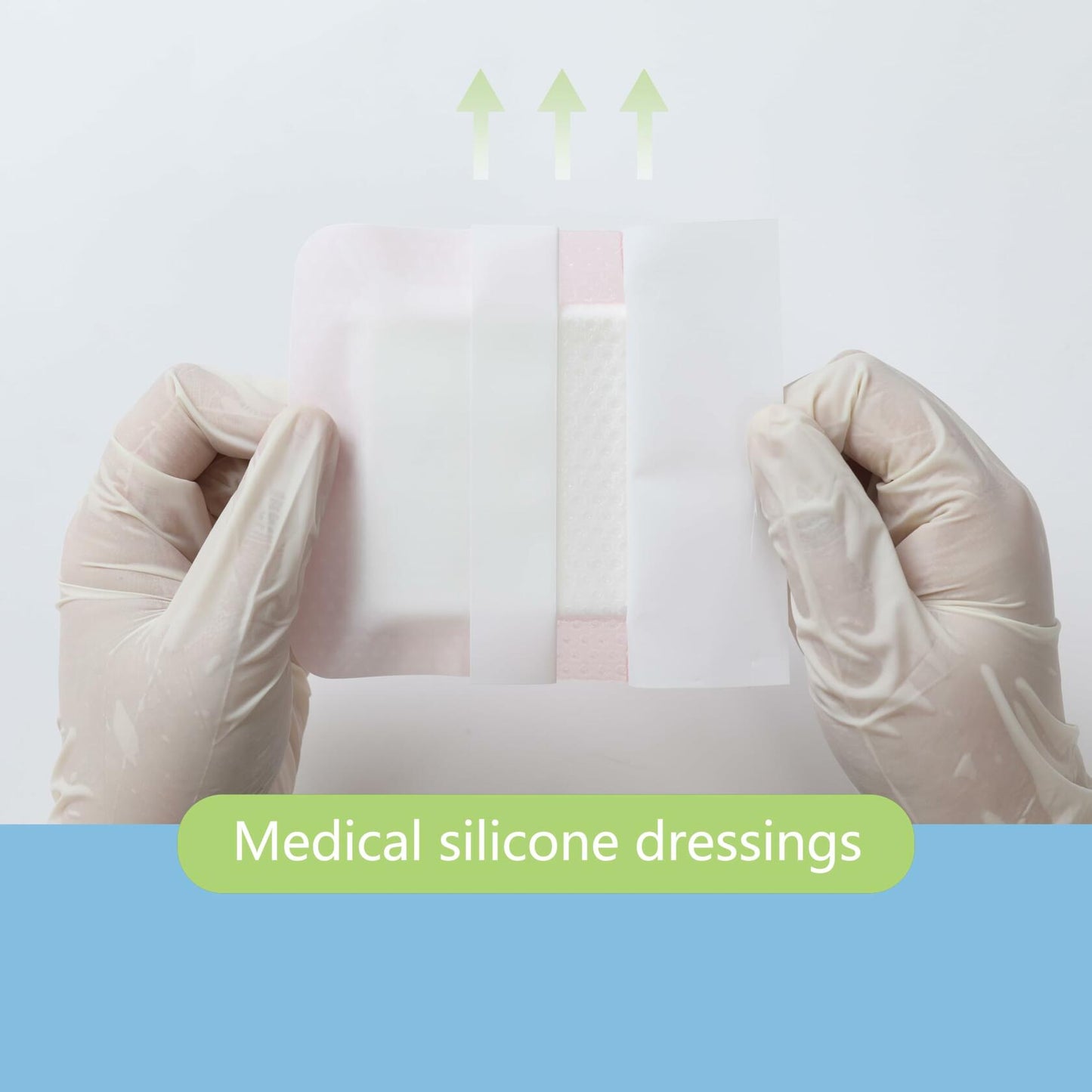 Pointmass 5 Pack 4"x4" Silicone Foam Dressing Waterproof Wound Care OPEN BOX